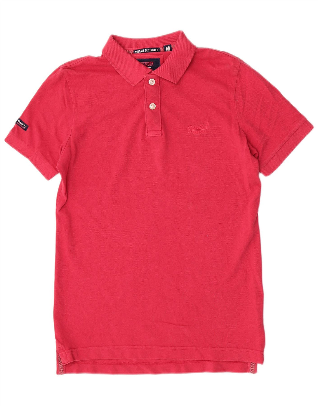 Superdry kortærmet poloshirt til mænd Medium Pink Bomuld