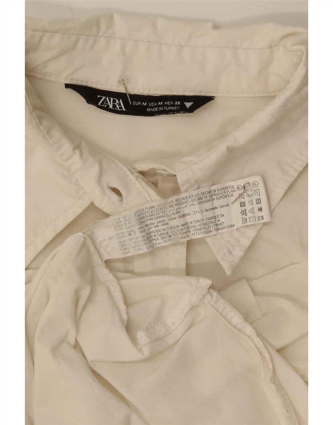 Zara Dame Oversized skjorte UK 14 Medium White Bomuld