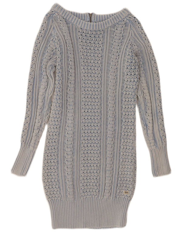 G-Star Womens Oversized Jumper Dress UK 10 Small Blue Cotton