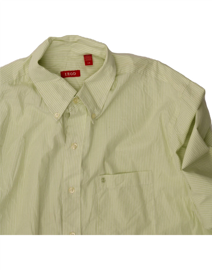 IZOD Mens Shirt Large Green Gingham Cotton Vintage Izod and Second-Hand Izod from Messina Hembry 