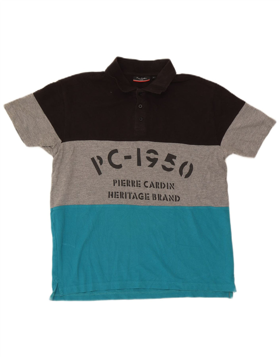 Pierre Cardin Herre grafisk poloshirt Stor flerfarvet farveblok