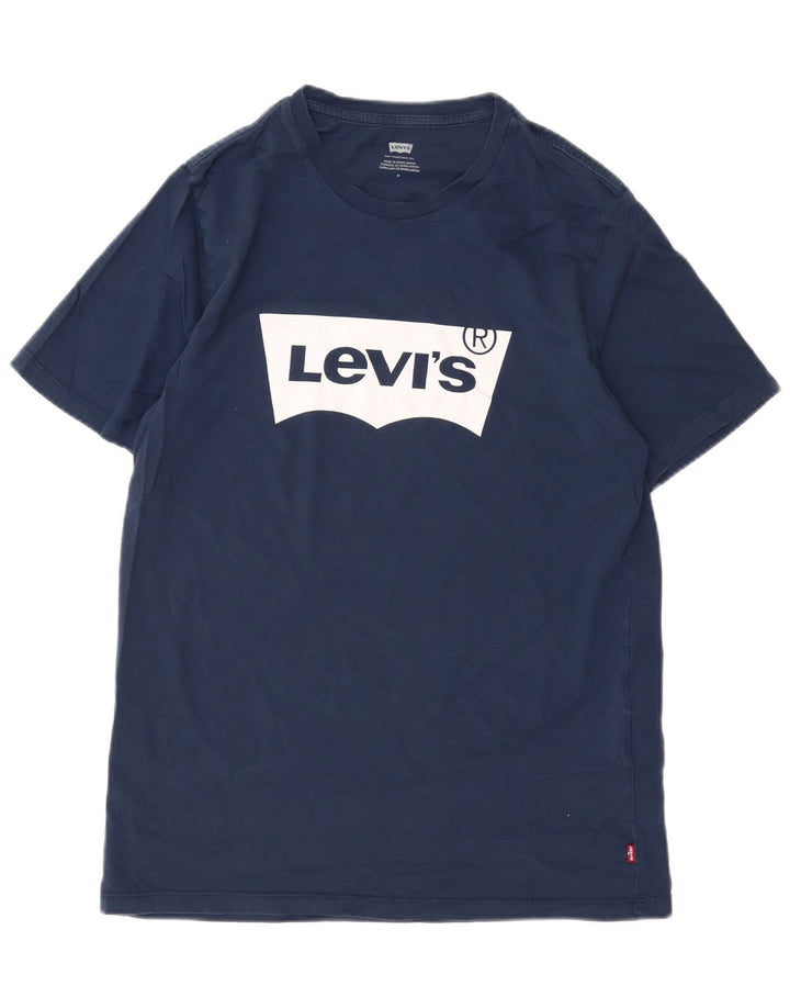 Levi's Herre grafisk T-shirt Top Medium Navyblå Bomuld