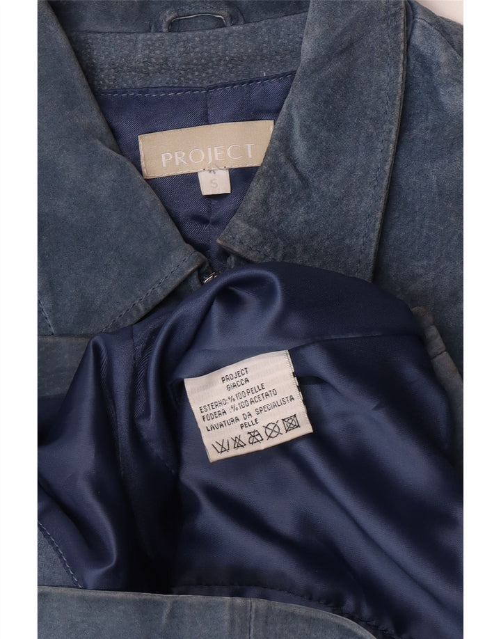 Project Dame Ruskindsjakke UK 10 Small Blue Læder