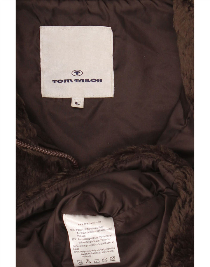 Tom Tailor Dame Sherpa Gilet UK 18 XL Brun polyakryl