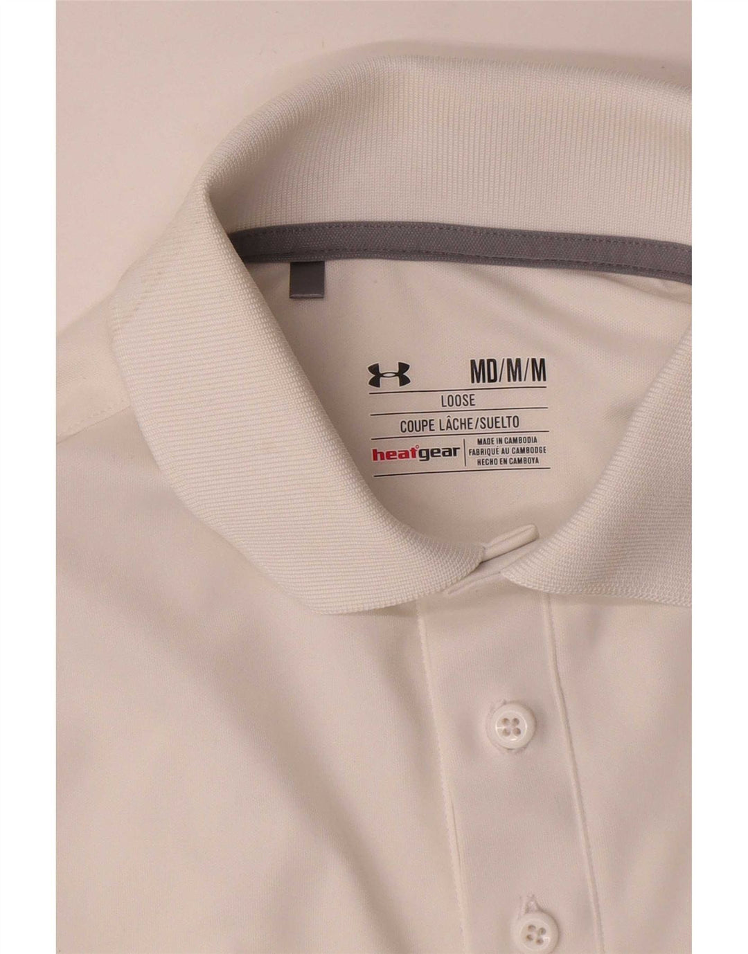 Under Armour Herre Heat Gear Polo Shirt Medium White