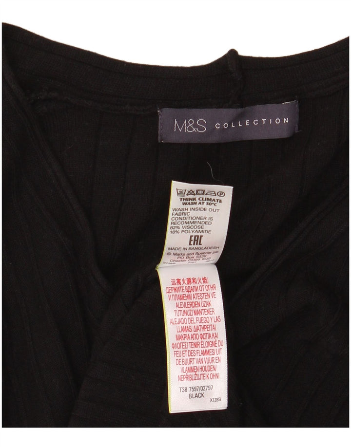 Marks & Spencer Dame V-hals sweater UK 8 Small Black Viscose