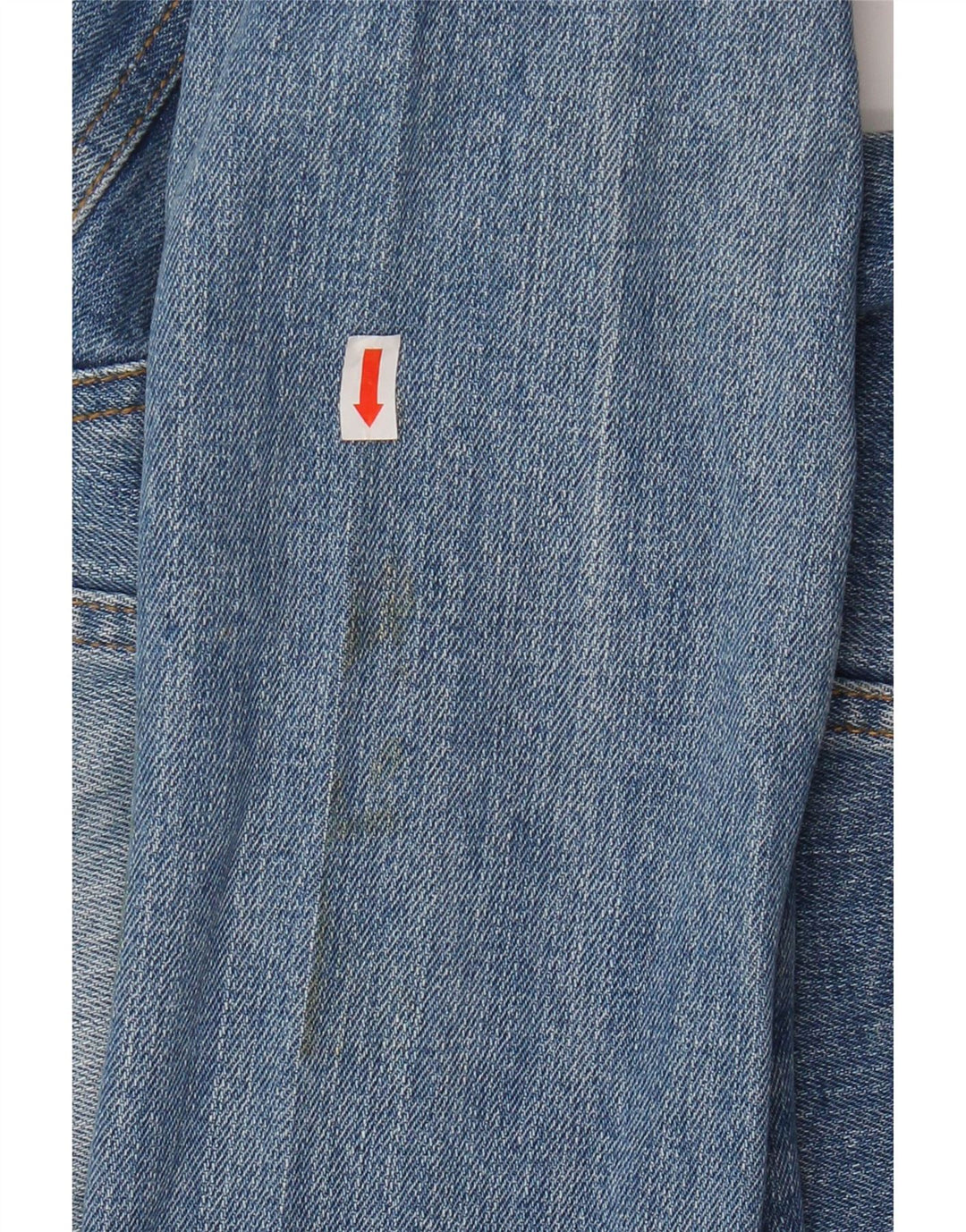 VINTAGE Womens Crop denimjakke UK 14 Stor blå bomuld
