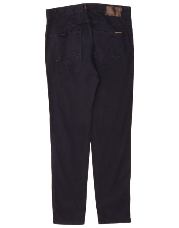 Zara Herre Slim Casual Bukser EU 42 Large W32 L31 Marineblå Bomuld