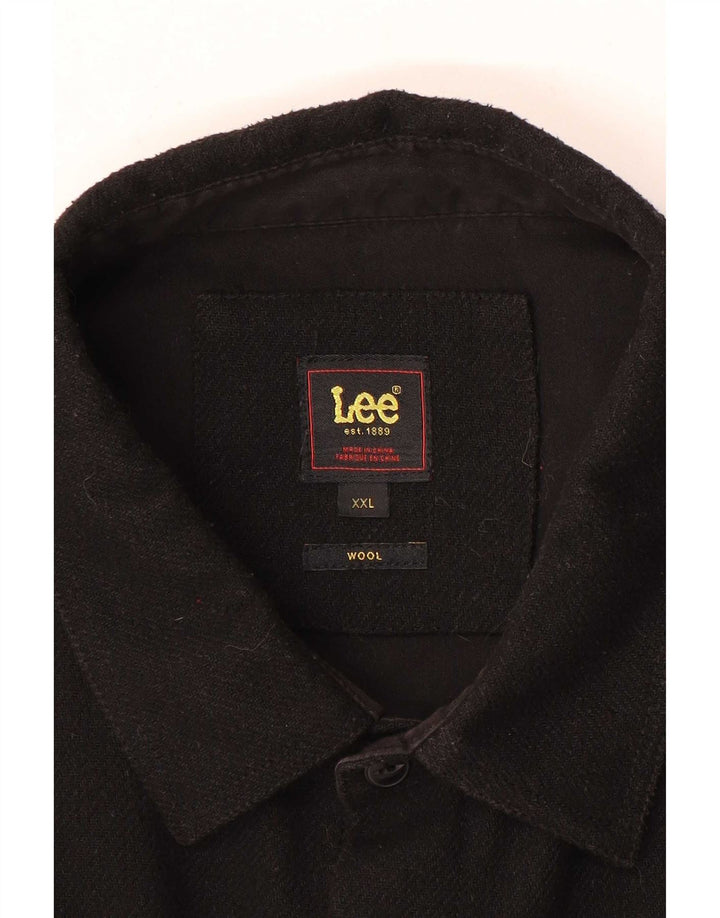 Lee Herre Overshirt Flanellskjorte 2XL Sort Uld
