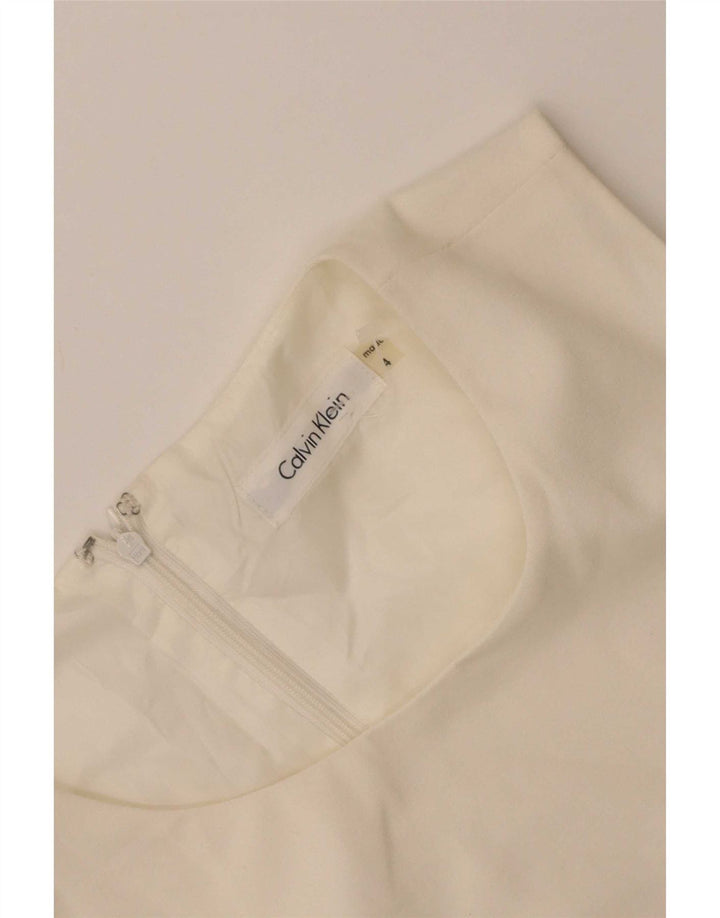 Calvin Klein Dame Ærmeløs Skede Kjole US 4 Small Off White