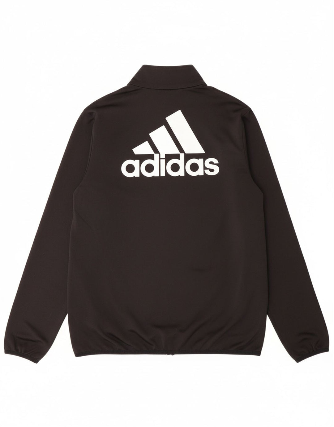 ADIDAS Boys Graphic Tracksuit Top Jacket 13-14 Years Black Polyester