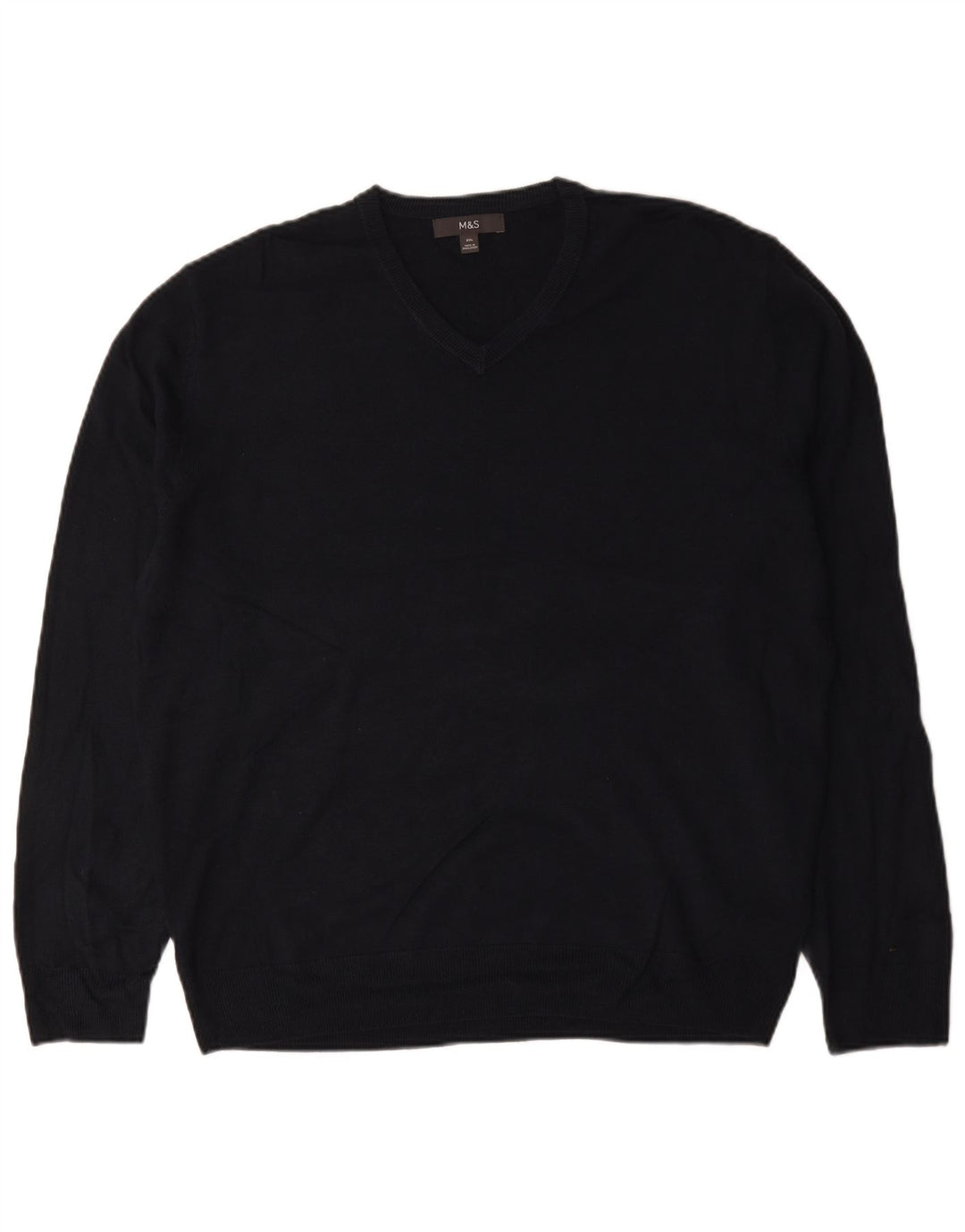 Marks & Spencer Herre V-hals sweater 2XL sort akryl