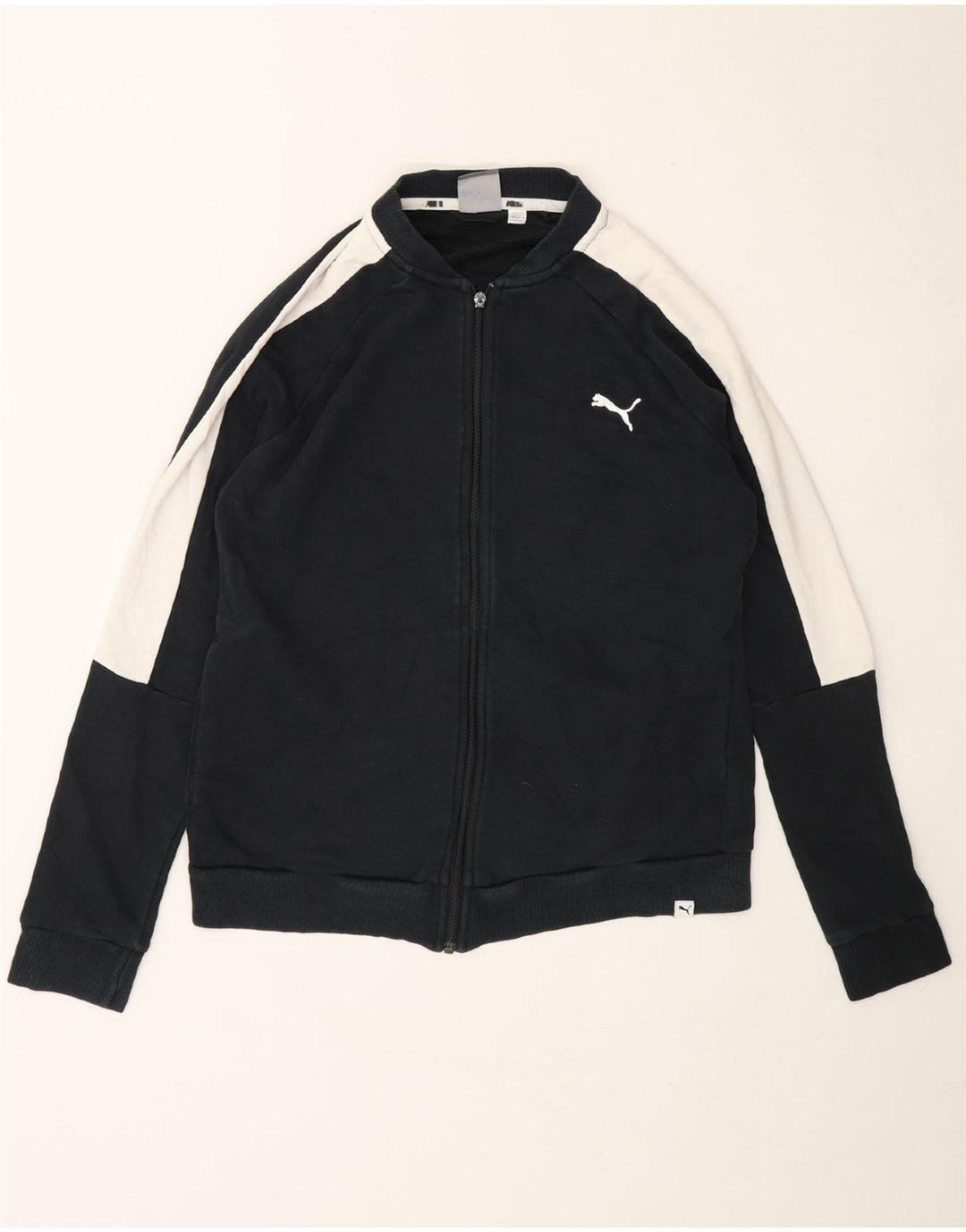 PUMA Womens Tracksuit Top Jacket UK 14 Large Black Colourblock Cotton Vintage Puma and Second-Hand Puma from Messina Hembry 