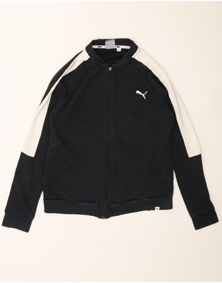 PUMA Womens Tracksuit Top Jacket UK 14 Large Black Colourblock Cotton Vintage Puma and Second-Hand Puma from Messina Hembry 