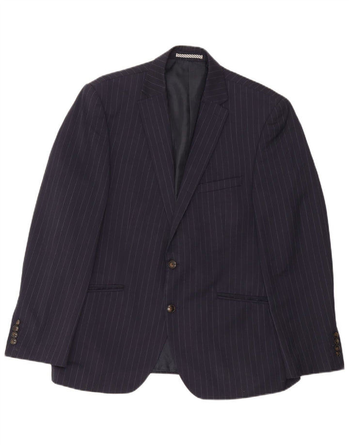 Marks & Spencer Herre Blazer Jacket IT 42 Medium Navy Blue Pinstripe