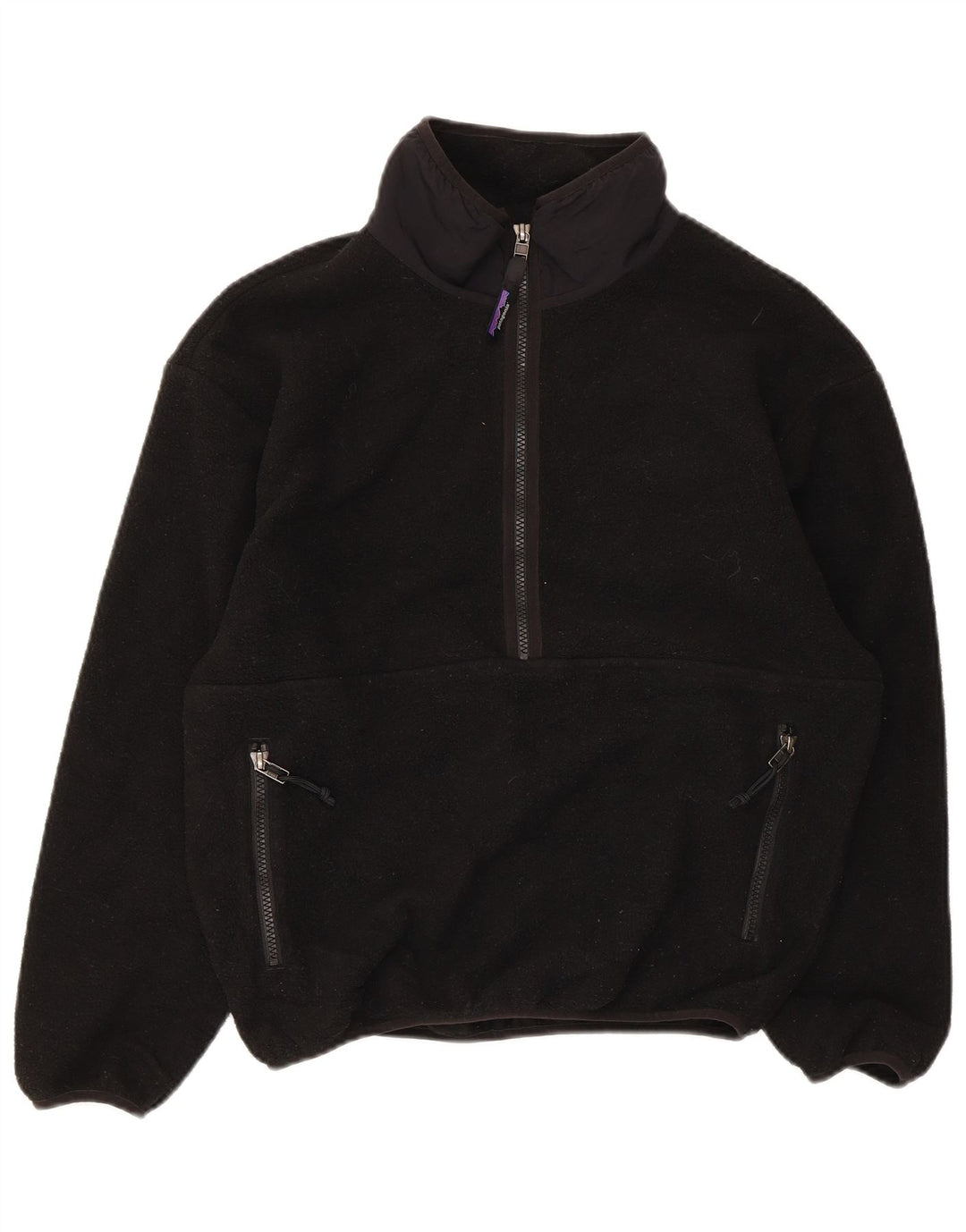 Patagonia herre lynlås hals fleece jumper XS sort polyester