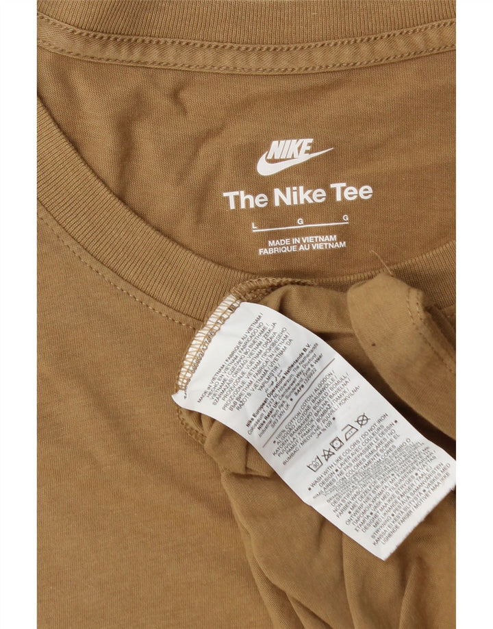 Nike T-shirt top til mænd, stor brun bomuld