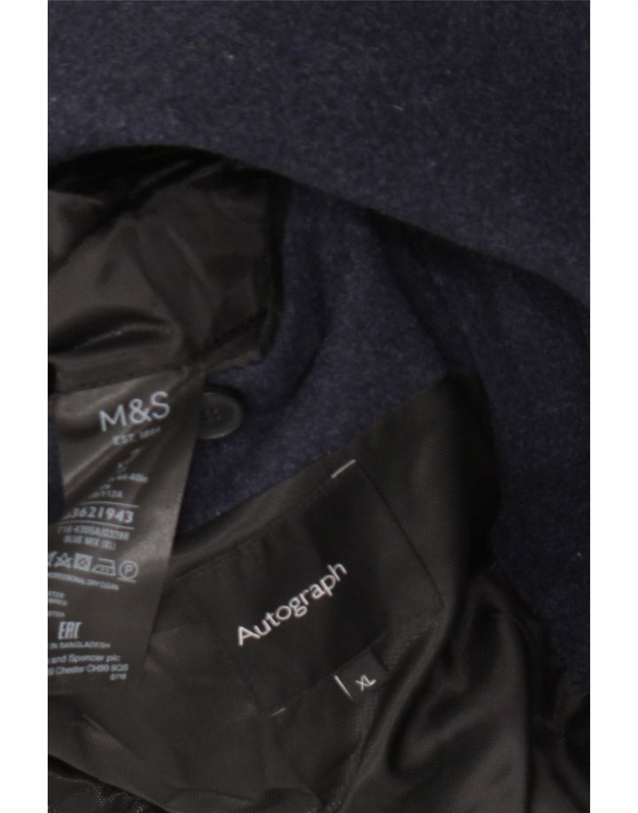 Marks & Spencer Herre Overfrakke UK 42 XL Marineblå Uld