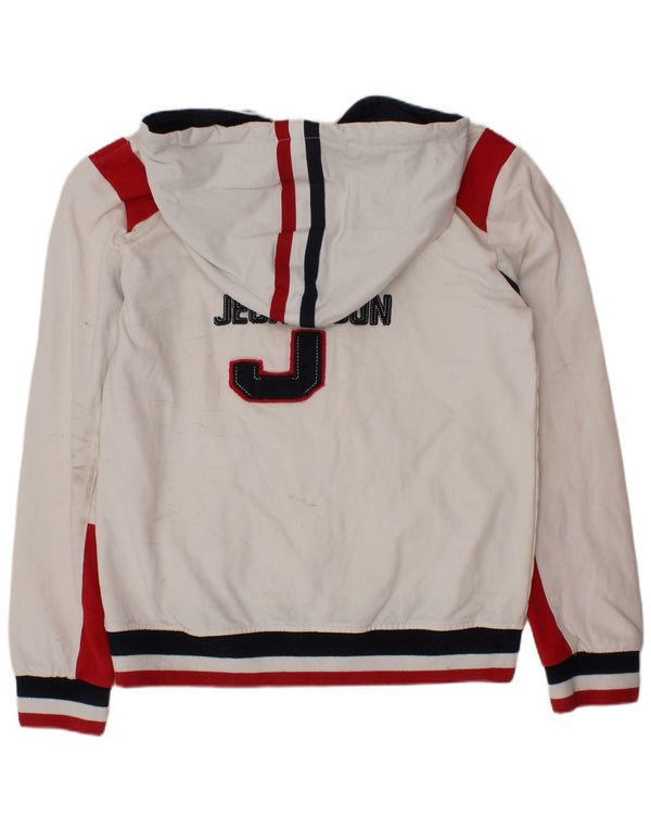 JECKERSON Drenge grafisk hættetrøje med lynlås 9-10 år Hvid Colourblock