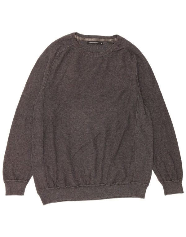 French Connection Herre Boat Neck Jumper Sweater Medium Grå Bomuld