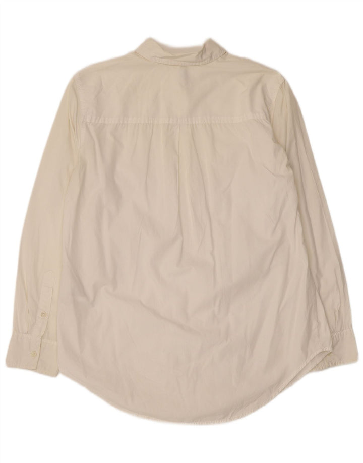 BENETTON Oversized skjorte til kvinder UK 6 XS Hvid bomuld