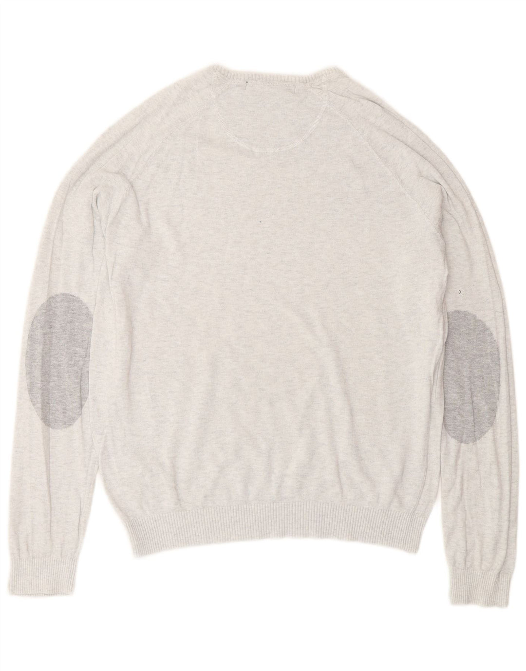 ZARA Mens Crew Neck Jumper Sweater Medium Grey Cotton