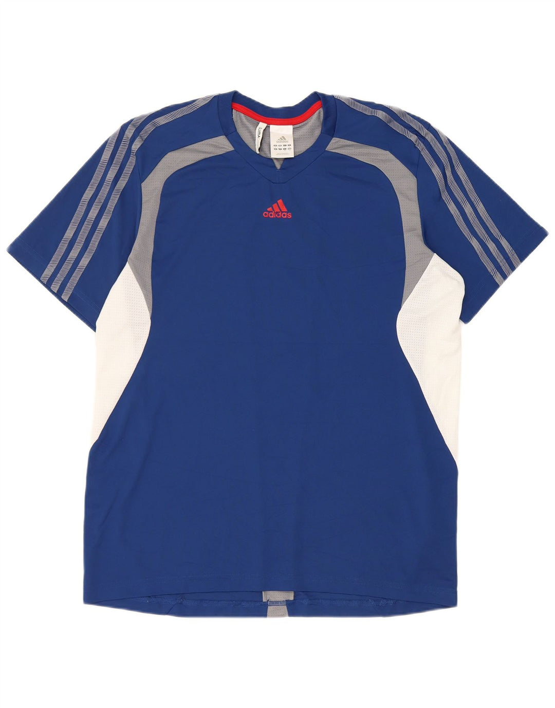 Adidas Herre Climacool T-Shirt Top Stor Blå Colourblock Polyester