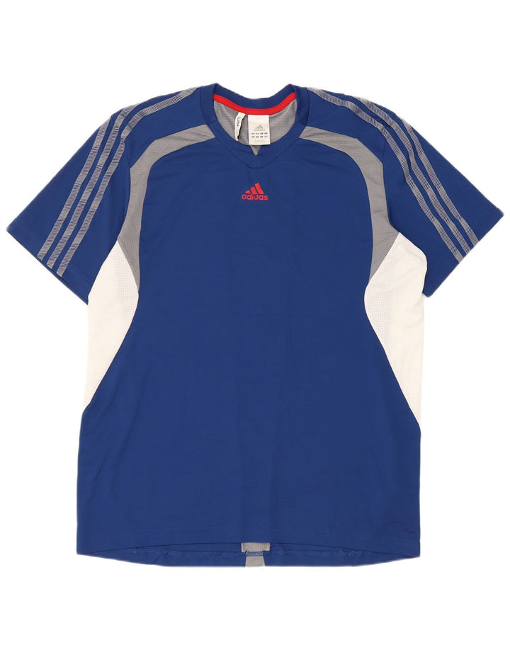 Adidas Herre Climacool T-Shirt Top Stor Blå Colourblock Polyester