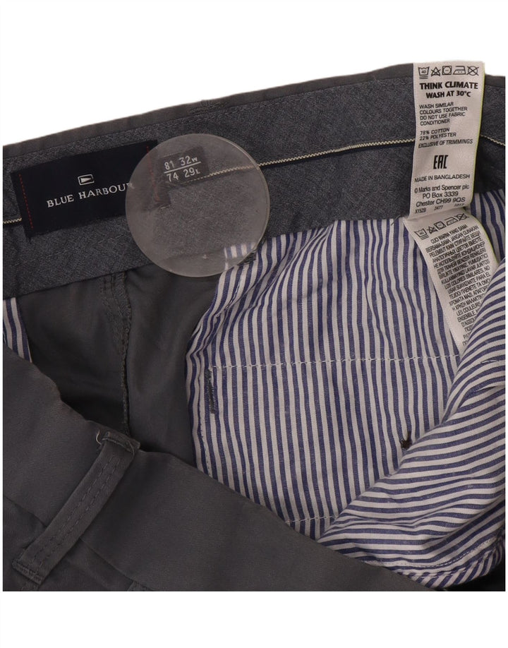 Marks & Spencer Herre Blue Harbor Lige Chinobukser W32 L29 Grå