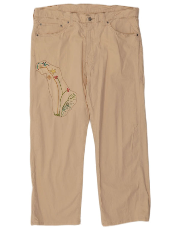 Levi's Dame 751 grafiske lige fritidsbukser W38 L26 Beige Floral