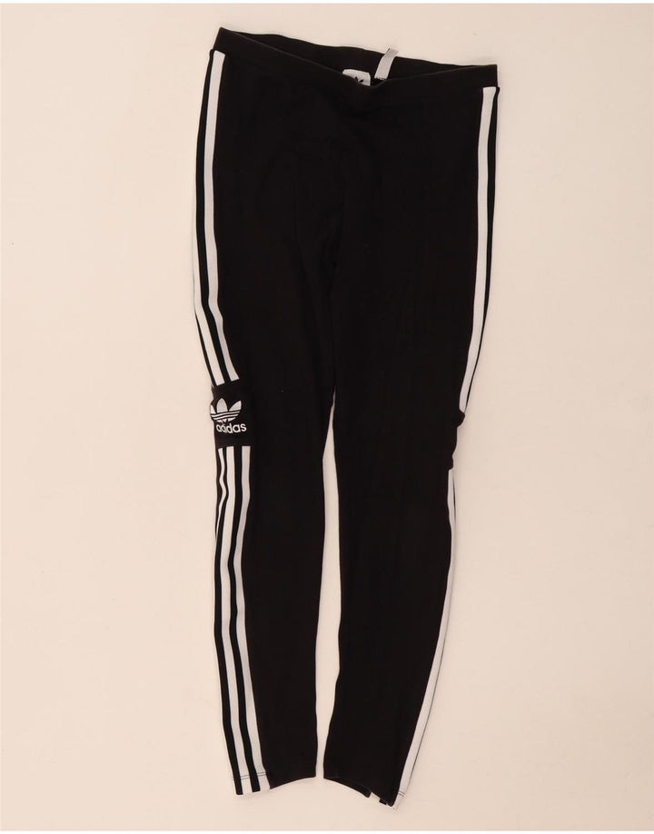 Adidas Dame Leggings UK 12 Medium Sort Bomuld