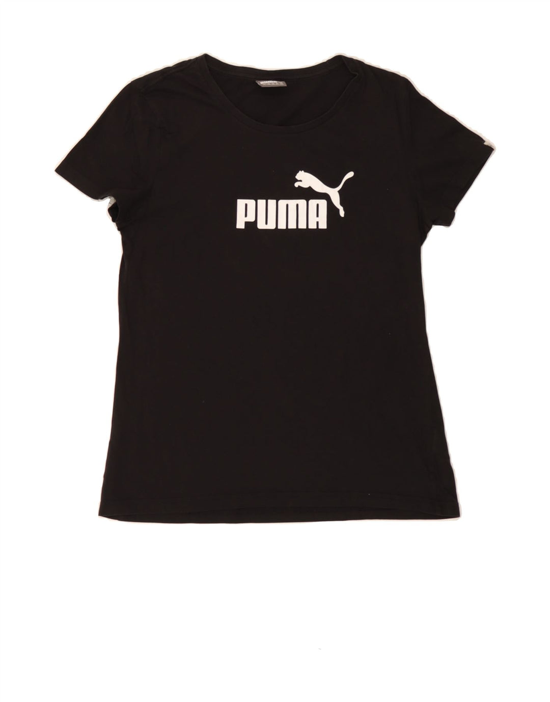 PUMA Womens Graphic T-Shirt Top UK 14 Medium  Black Cotton Vintage Puma and Second-Hand Puma from Messina Hembry 
