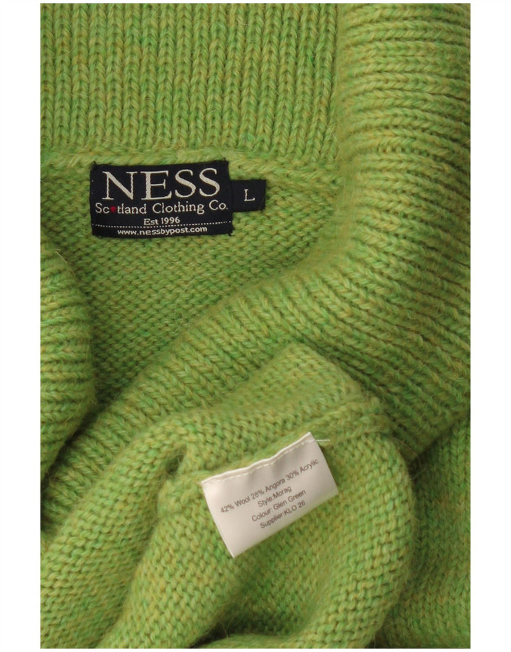 Ness Dame Rullehals Sweater UK 14 Stor Grøn Uld