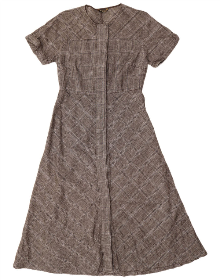 Massimo Dutti Dame A-Line Kjole EU 40 Medium Grey Houndstooth Uld
