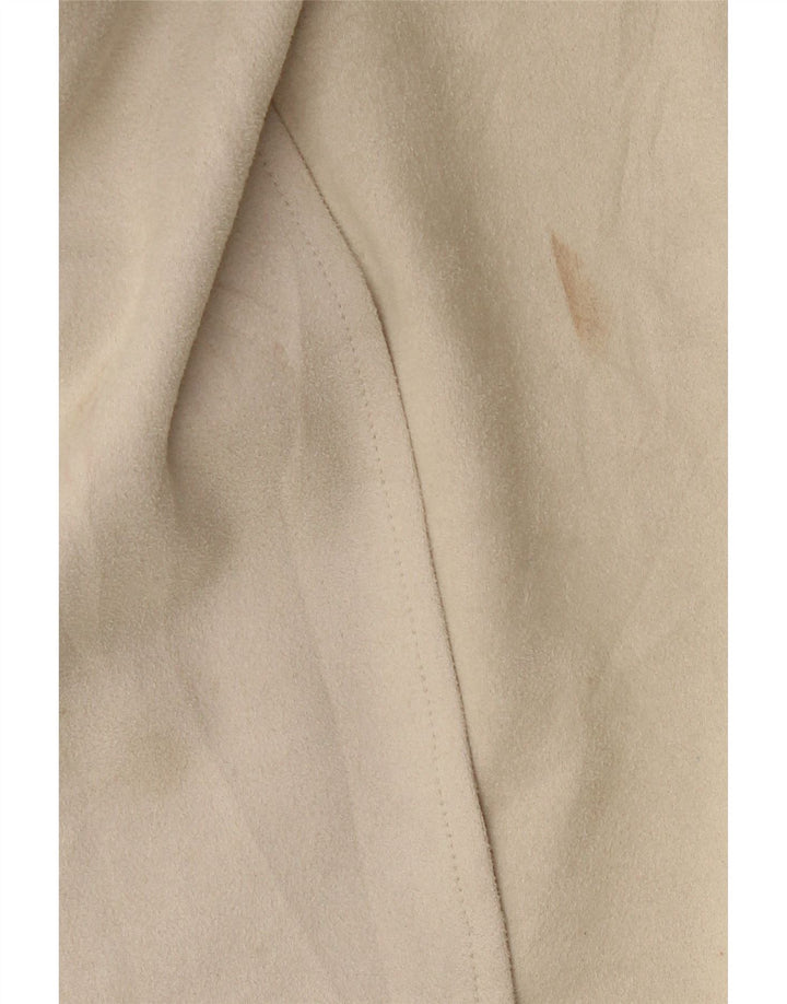 Zara Womens Open Oversized Overfrakke UK 6 XS Beige Polyester