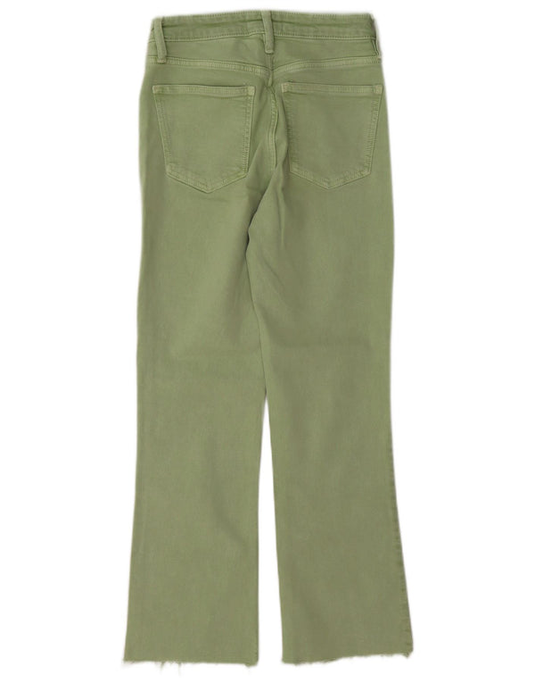 Zara Dame Straight Jeans EU 34 2XS W24 L27 Grøn