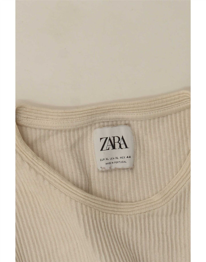 Zara Herre Top Langærmet XL Off White