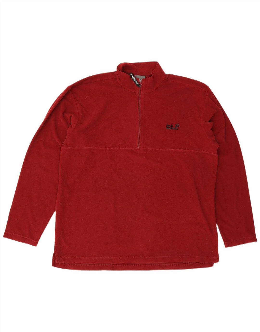 Jack Wolfskin Herre Zip Neck Fleece Jumper UK 48 2XL Rød Polyester
