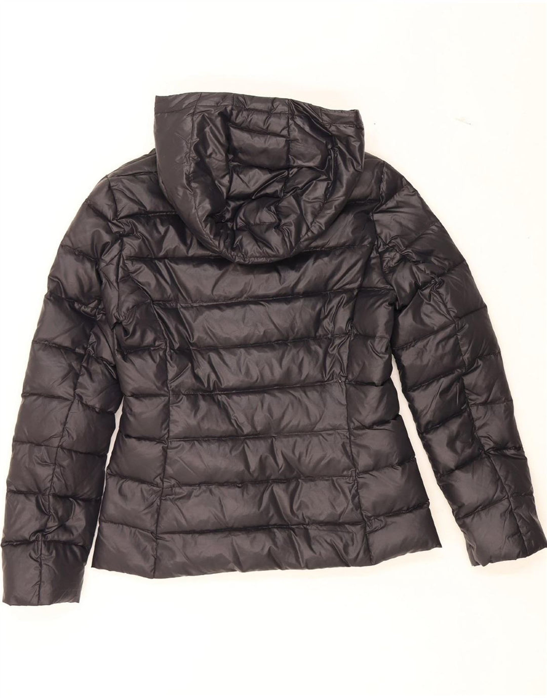 BENETTON Womens Hooded Padded Jacket UK 10 Small Black Polyamide Vintage Benetton and Second-Hand Benetton from Messina Hembry 