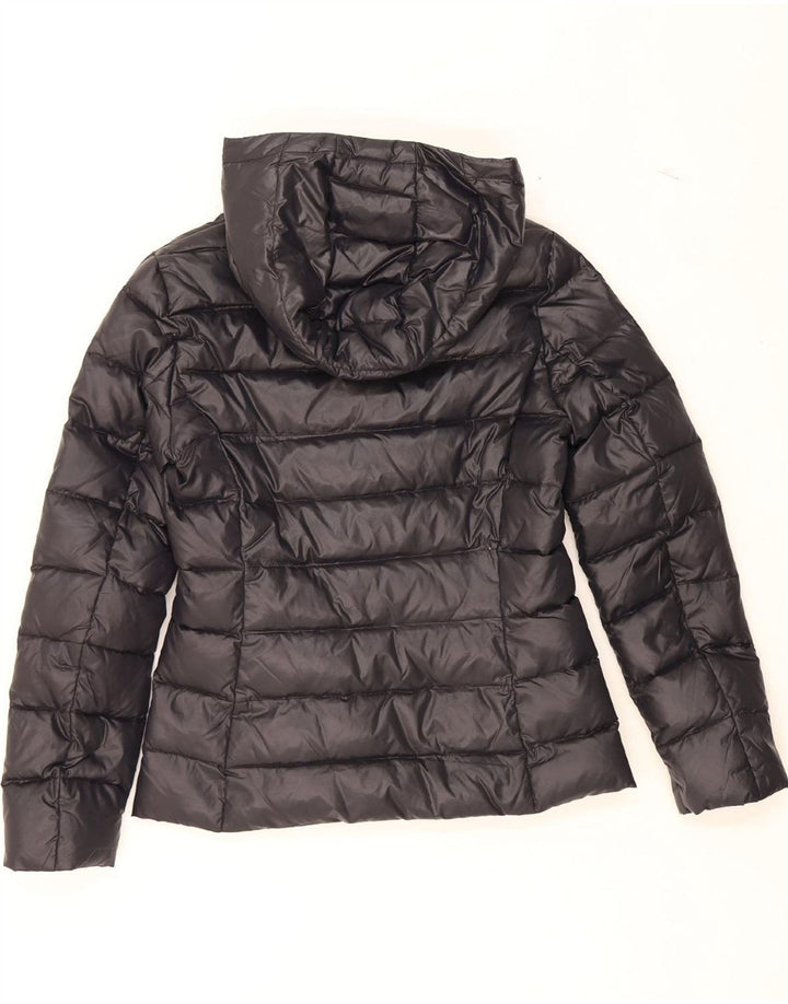 BENETTON Womens Hooded Padded Jacket UK 10 Small Black Polyamide Vintage Benetton and Second-Hand Benetton from Messina Hembry 