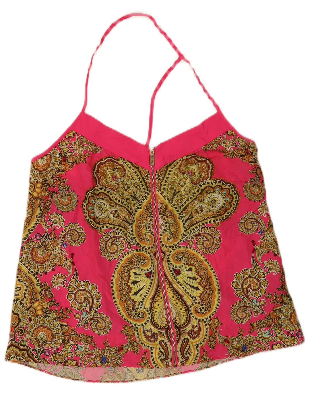 Ted Baker Dame Halter Top UK 12 Medium Pink Paisley Polyester