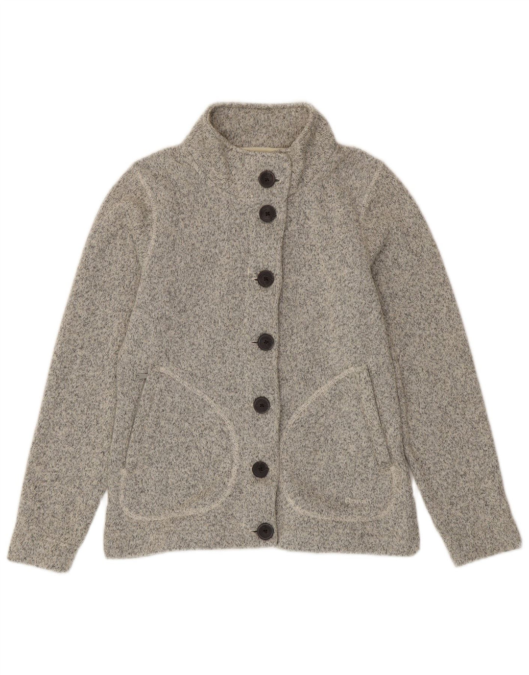 Rohan Dame Cardigan Sweater UK 10 Small Grå Flecked Polyester