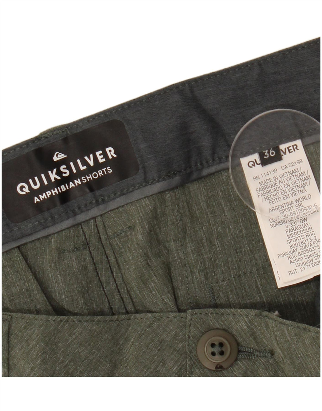 QUIKSILVER Chino Shorts til mænd W36 Large Khaki Polyester