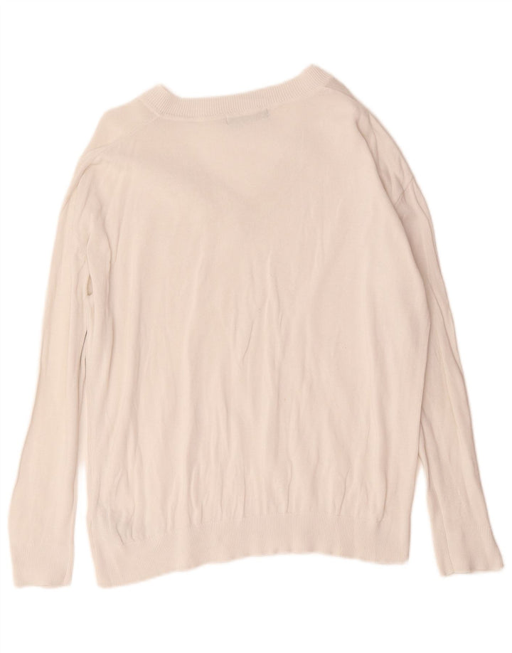 Marks & Spencer Dame Oversized V-hals sweater UK 12 Medium White