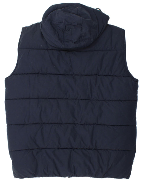 Besætningstøj Herre hætte polstret Gilet UK 38 Medium Navy Blue Cotton