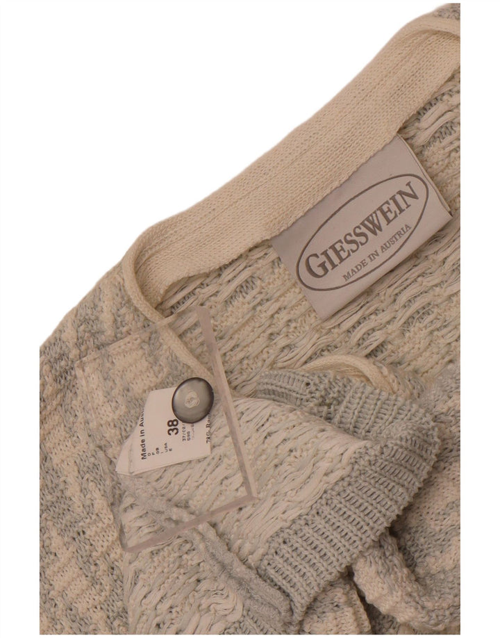 Giesswein dame cardigan sweater EU 38 Medium White Houndstooth