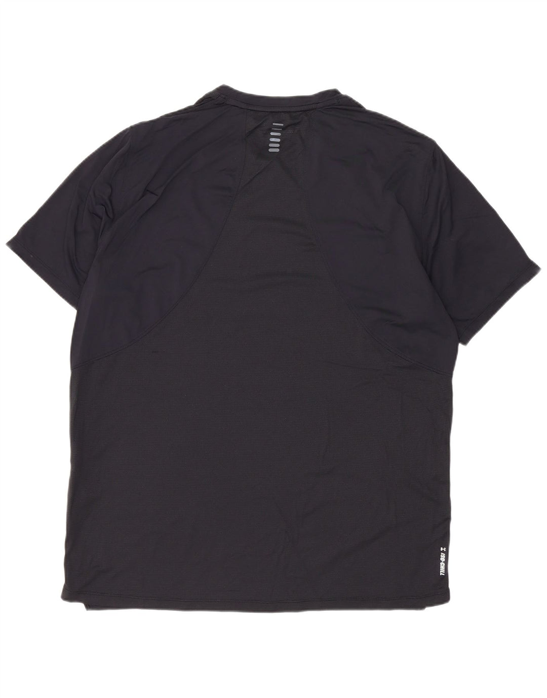 Under Armour Herre T-Shirt Top Large Navy Blue Colourblock Nylon