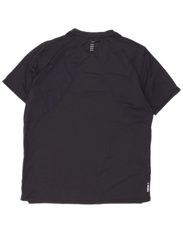 Under Armour Herre T-Shirt Top Large Navy Blue Colourblock Nylon
