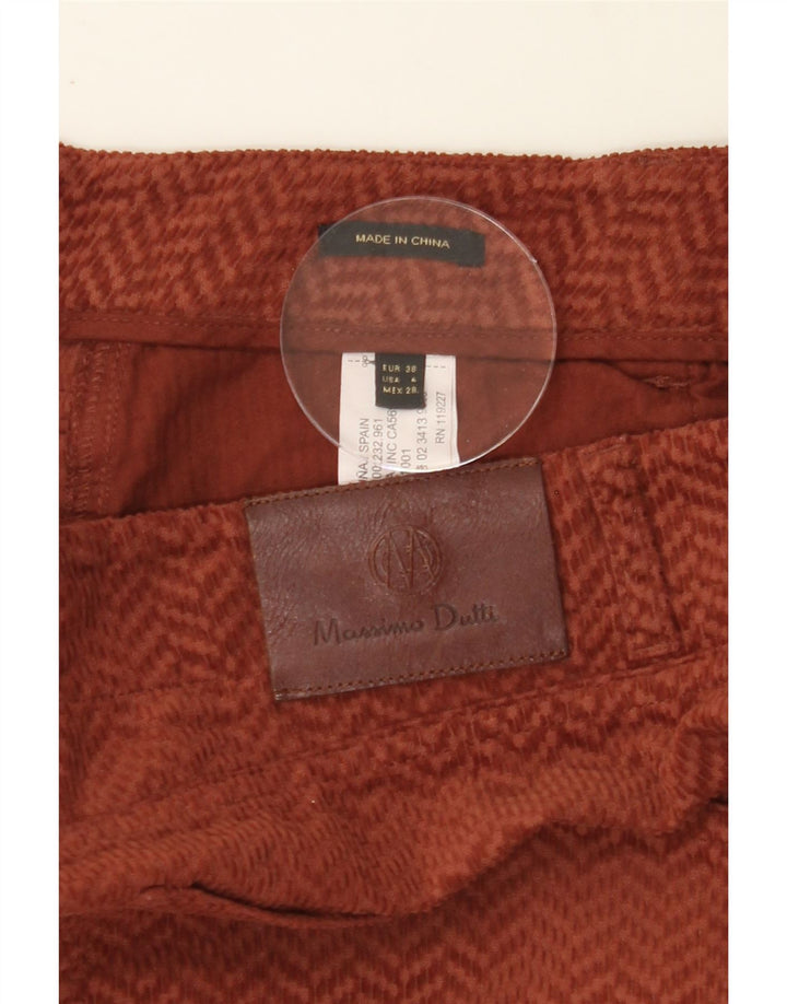 MASSIMO DUTTI Womens Casual Trousers EU 38 Small W28 L30 Brown Chevron Vintage Massimo Dutti and Second-Hand Massimo Dutti from Messina Hembry 