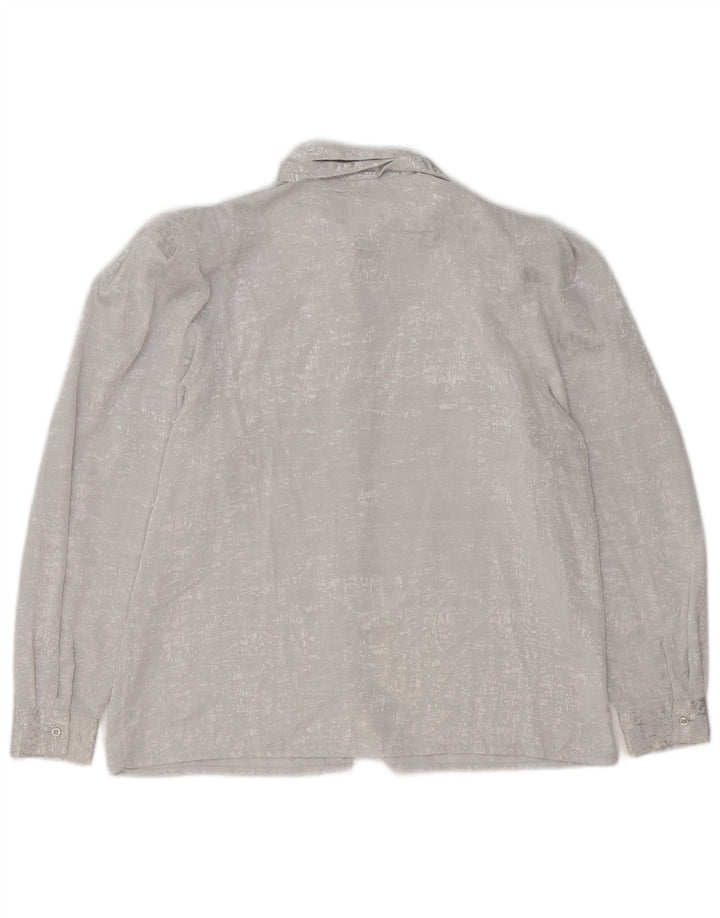 YESSICA Womens Front Tie Shirt Bluse EU 42 Large Grå Polyester